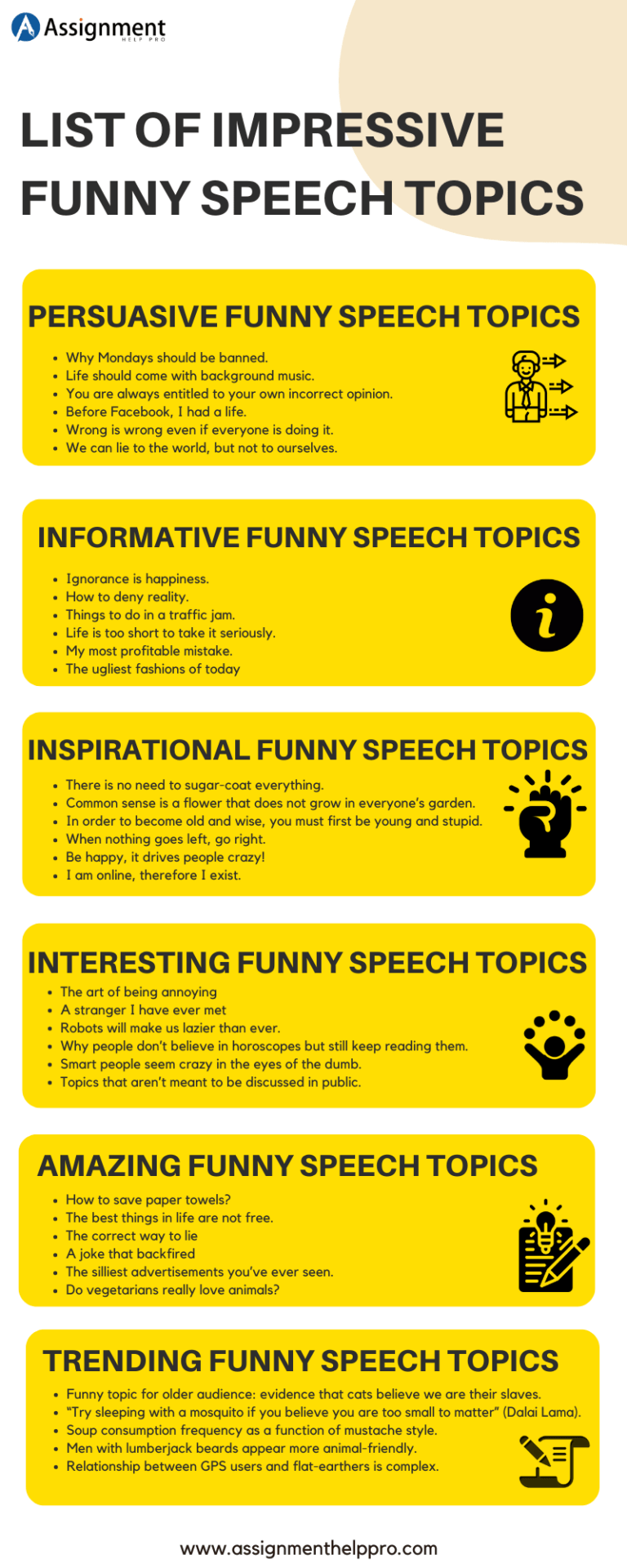 200+ Genuinely Funny Speech Topics to Hook Your Audience