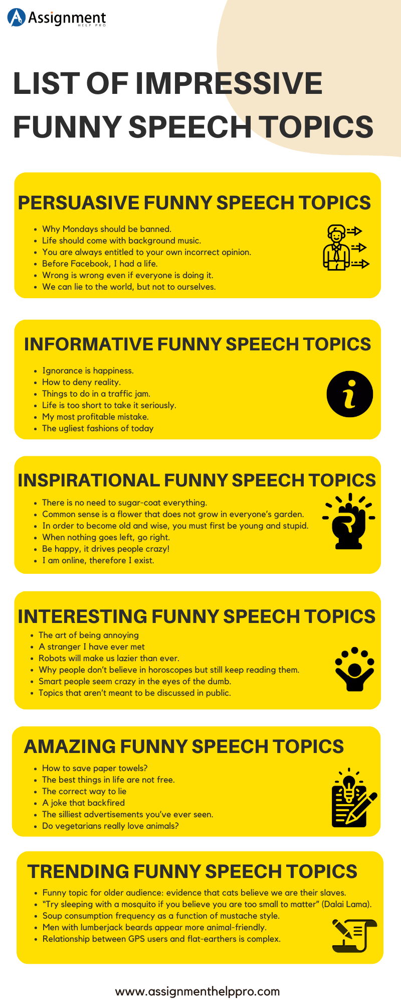 150 Impressive Funny Speech Topics and Ideas To Consider