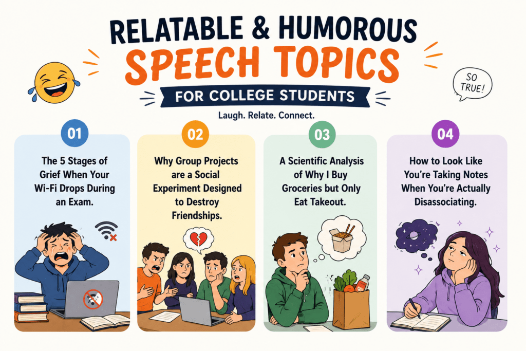 Relatable & Humorous Speech Topics for College Students